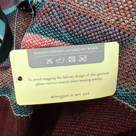 Boutique Cardigan Women's OS Black Multicolor Boho Aztec Open Front Knit Topper - Picture 6 of 8